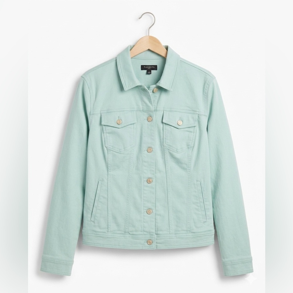 Talbots Mint Green Denim Jacket
